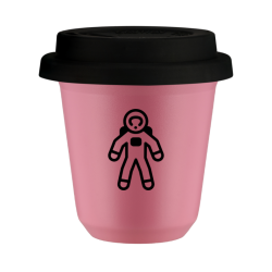 Cup 240 ml PINK "Astronaut (black)", with black lid