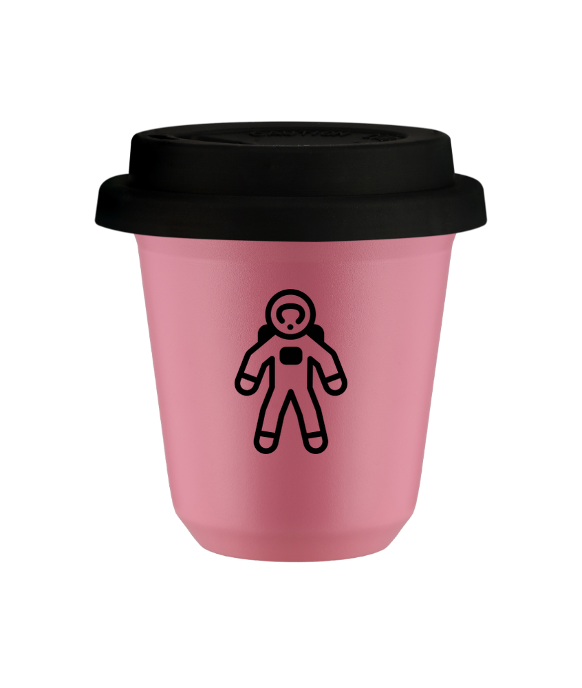 Cup 240 ml PINK "Astronaut (black)", with black lid