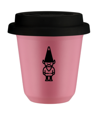 Kubek hot pink 240 ml, KRASNAL 1 (czarny) z pokrywka czarna kubek termiczny na kawe | 85,00 zł