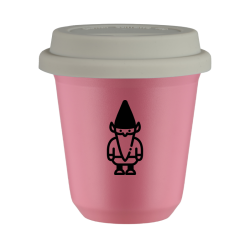 Cup 240 ml PINK "Dwarf 2 (black)", with white lid