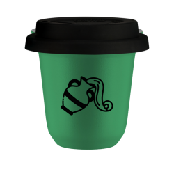 Cup 80 ml GREEN "Aquarius (black)", with black lid