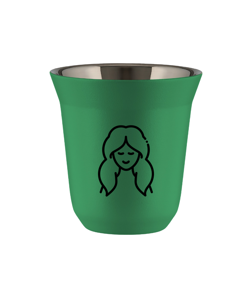 Cup 80 ml GREEN "Virgo (black)"