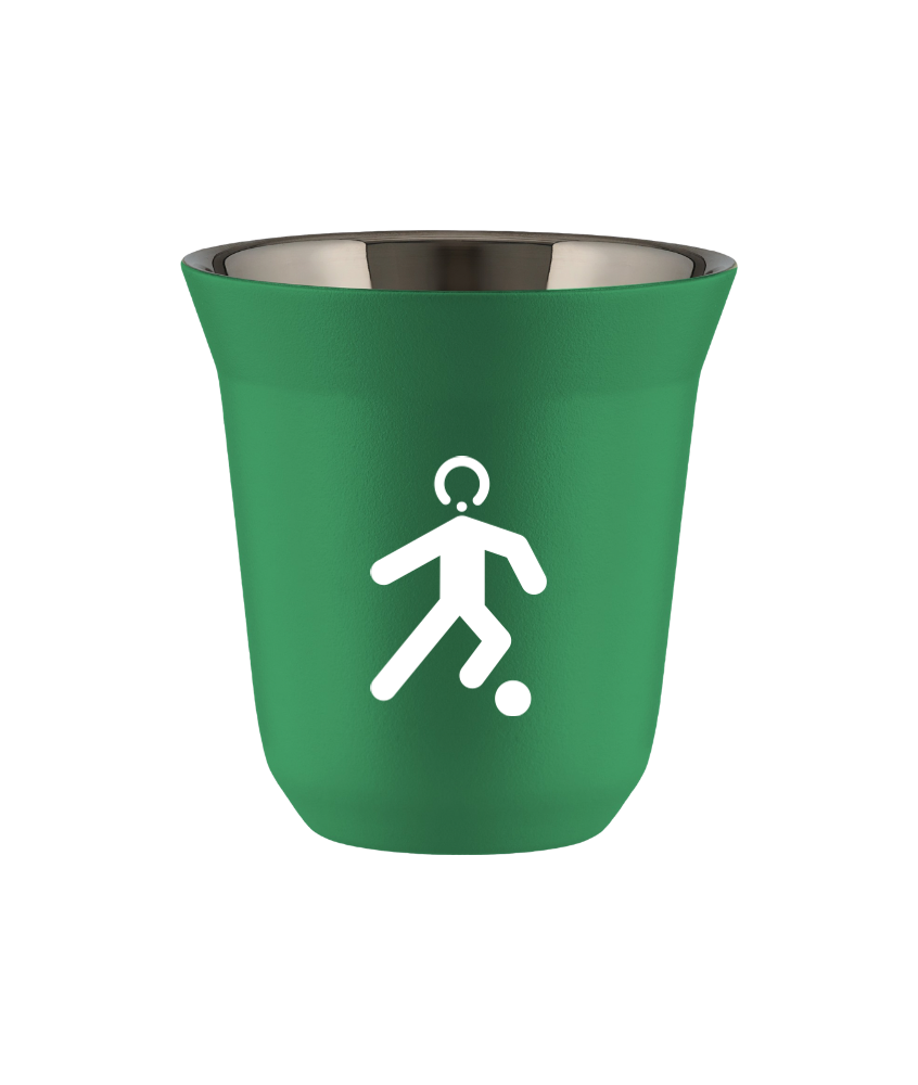Cup 80 ml GREEN "Football (white)"
