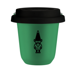 Cup 80 ml GREEN "Dwarf 1 (black)", with black lid