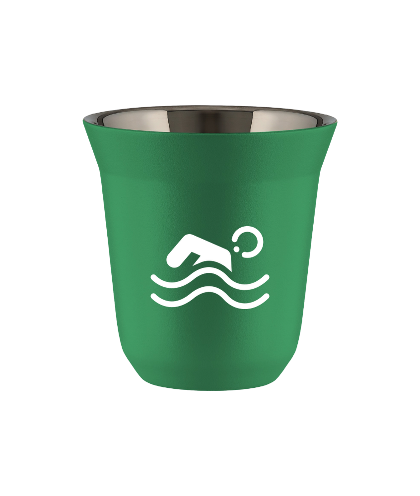 Kubek 80 ml ZIELONY "Pływanie (biały)"