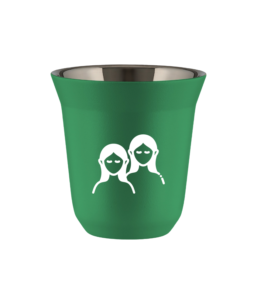 Kubek 150 ml ZIELONY "Bliźnięta (biały)"