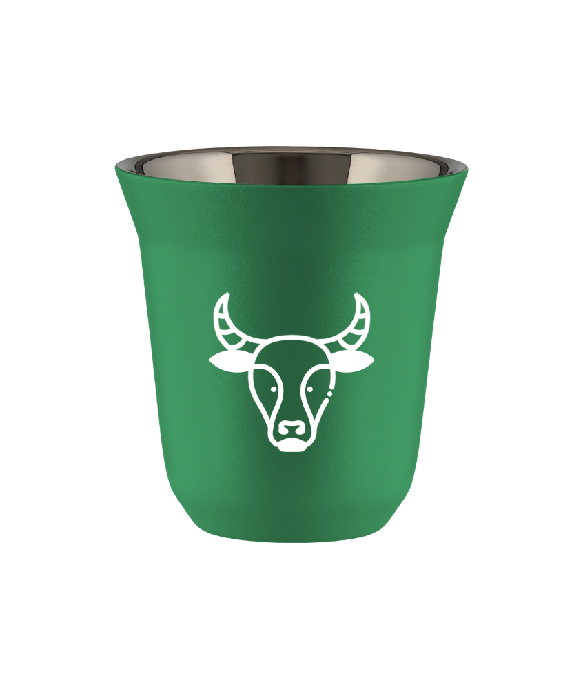 Kubek 150 ml ZIELONY "Byk (biały)"