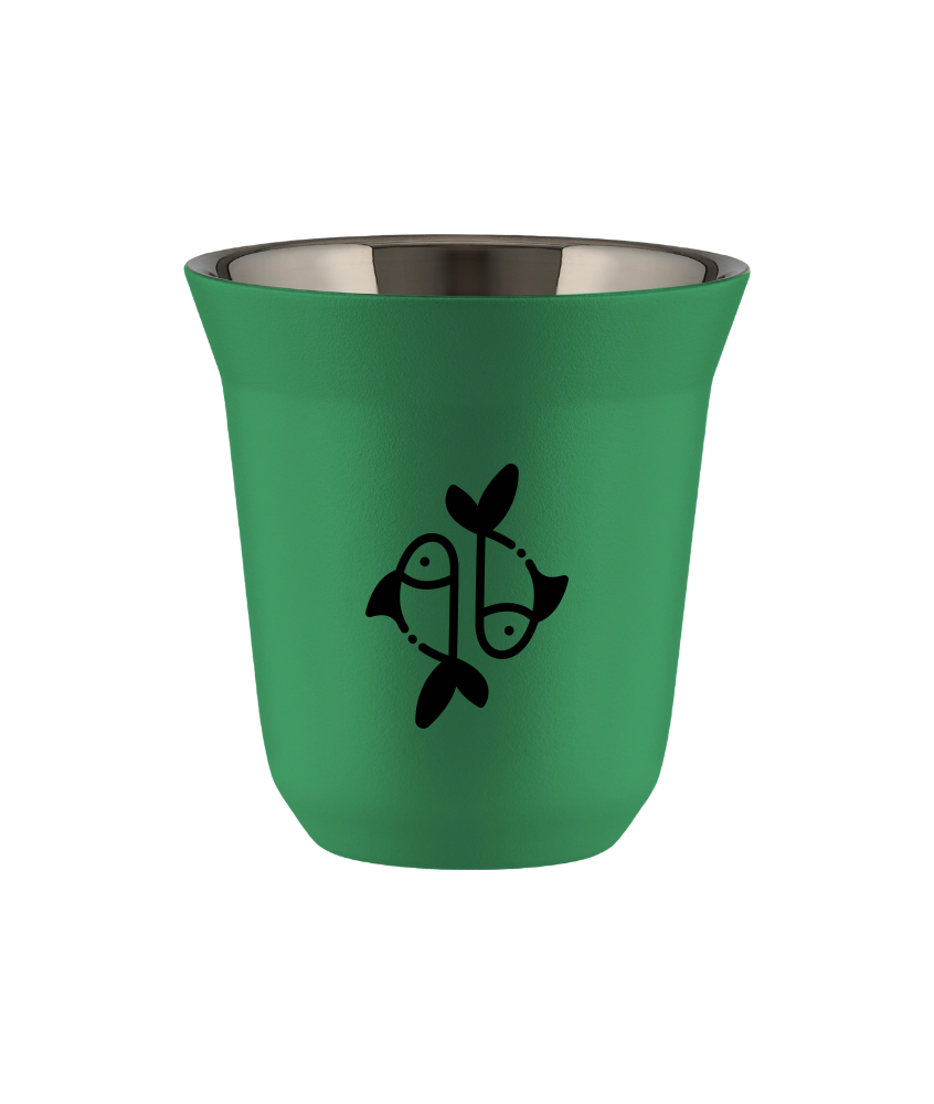 Kubek 150 ml ZIELONY "Ryby (czarny)"