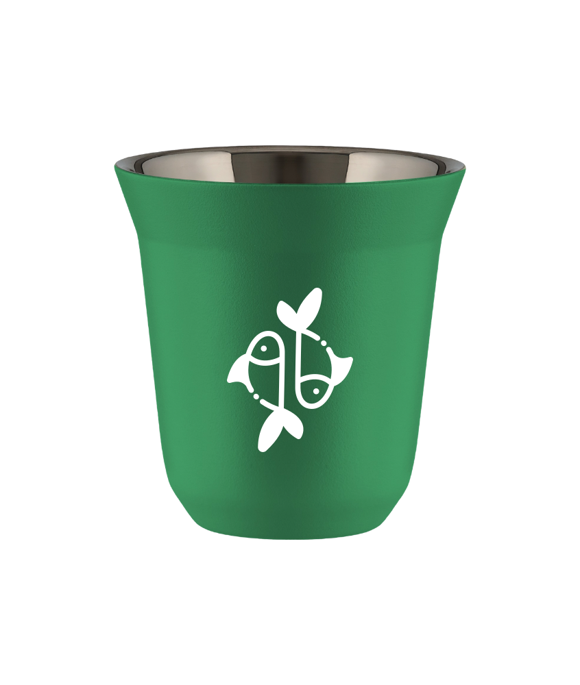 Kubek 150 ml ZIELONY "Ryby (biały)"