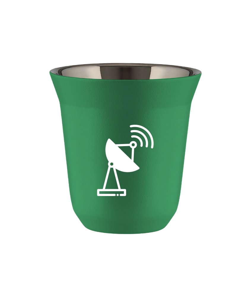 Kubek 150 ml ZIELONY "Antena (biały)"