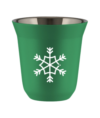 Kubek 150 ml ZIELONY "Śnieżynka (biały)" Kubek 150 ml ZIELONY "Śnieżynka (biały)"