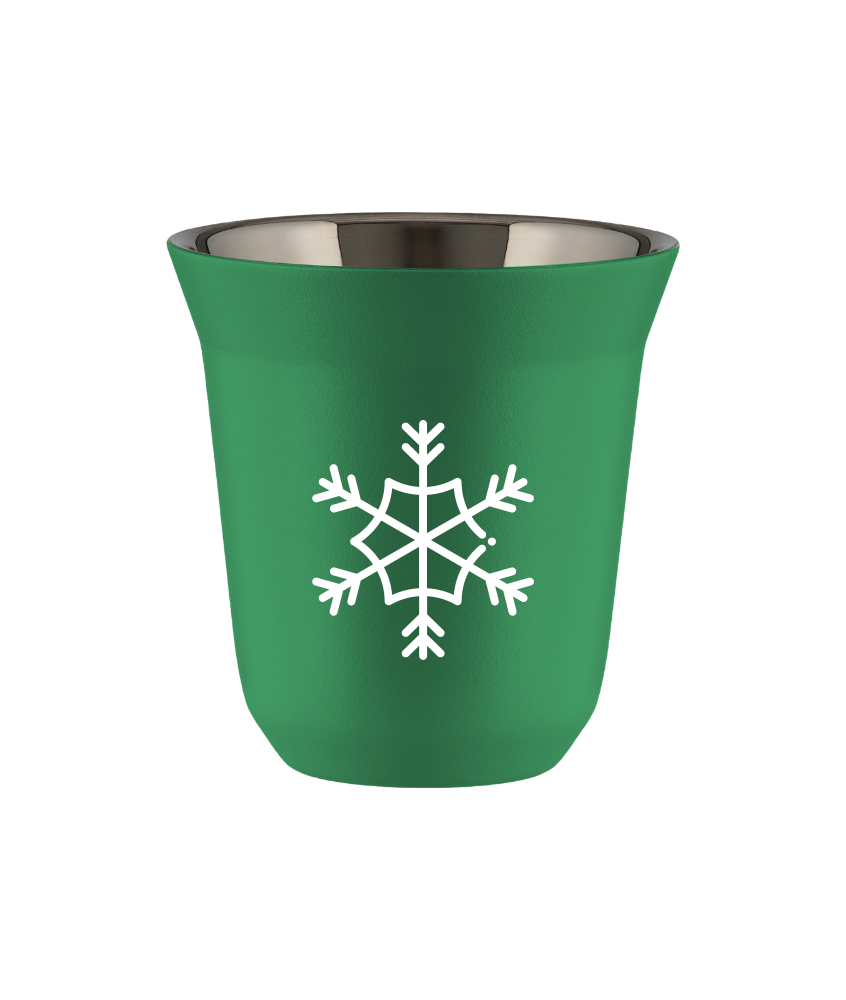 Kubek 150 ml ZIELONY "Śnieżynka (biały)"