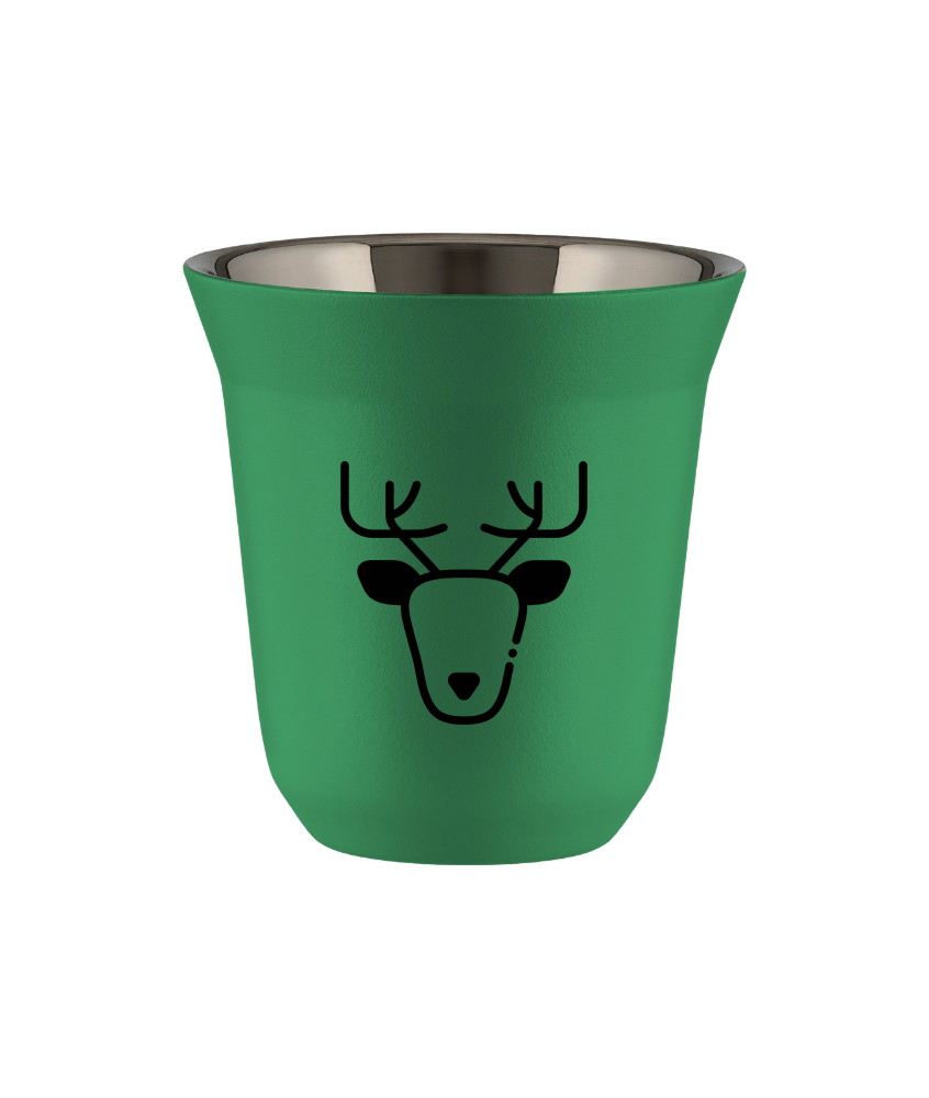 Kubek 150 ml ZIELONY "Renifer (czarny)"