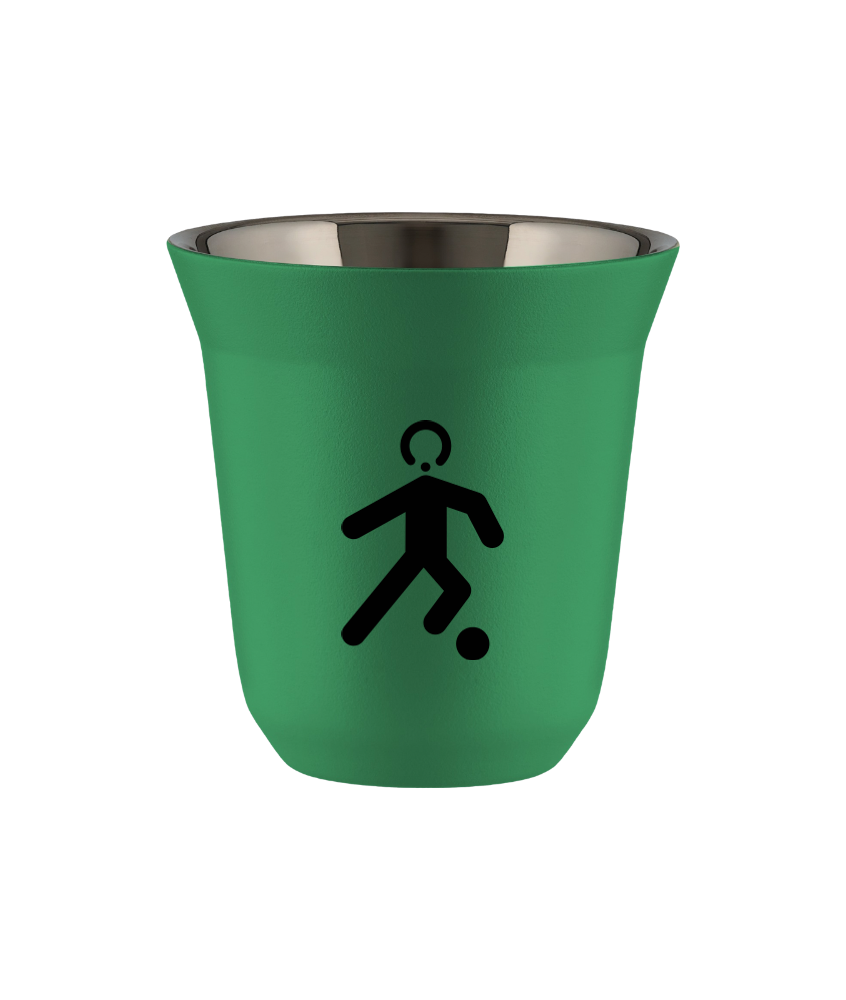 Kubek 150 ml ZIELONY "Piłka nożna (czarny)"