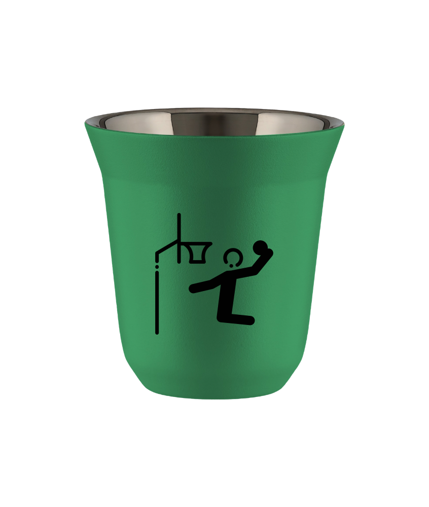 Kubek 150 ml ZIELONY "Koszykówka (czarny)"