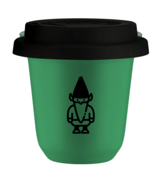 Kubek 150 ml ZIELONY "Krasnal 2", z czarną pokrywką Kubek 150 ml ZIELONY "Krasnal 2", z czarną pokrywką