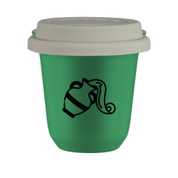 Cup 240 ml GREEN "Aquarius (black)", with white lid