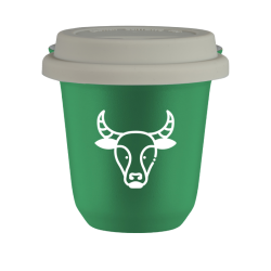 Cup 240 ml GREEN "Taurus (white)", with white lid