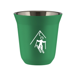 Cup 80 ml GREEN "Skiing (white)"