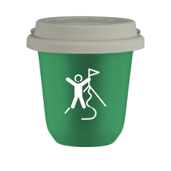 Cup 80 ml GREEN "Climbing 1 (white)", with white lid
