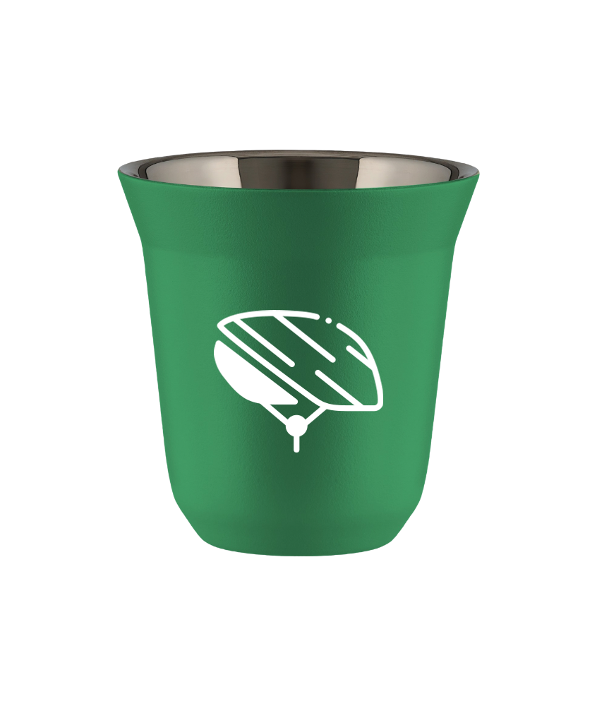 Cup 80 ml GREEN "Helmet (white)"