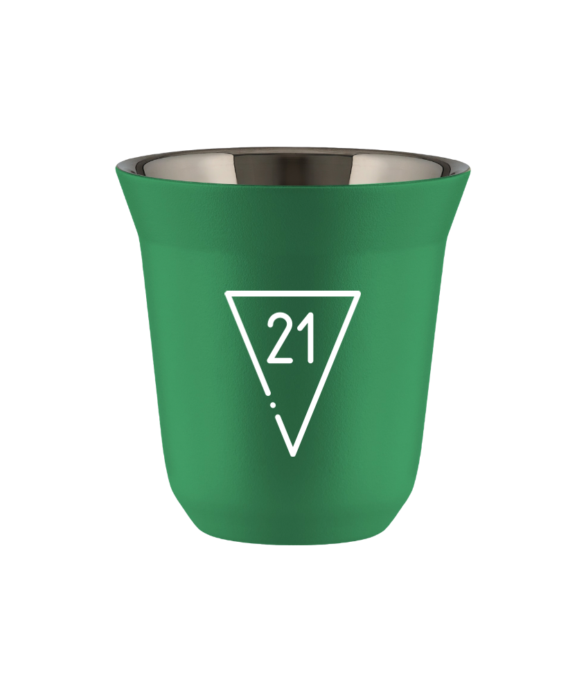 Cup 80 ml GREEN "21 (white)"