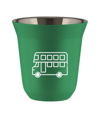 Kubek zielony mat 150 ml, AUTOBUS (bialy) kubek termiczny na kawe | 70,00 zł