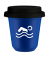 Kubek navy blue 150 ml, PLYWAK (bialy) z pokrywka czarna kubek termiczny na kawe | 75,00 zł