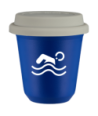 Kubek navy blue 150 ml, PLYWAK (bialy) z pokrywka biala kubek termiczny na kawe | 75,00 zł