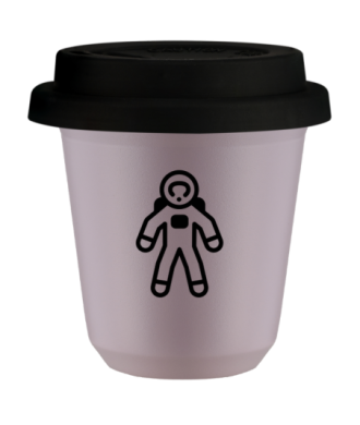 Kubek lawendowy 150 ml, ASTRONAUTA (czarny) z pokrywka czarna kubek termiczny na kawe | 75,00 zł