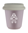 Kubek lawendowy 150 ml, ASTRONAUTA (bialy) z pokrywka biala kubek termiczny na kawe | 75,00 zł