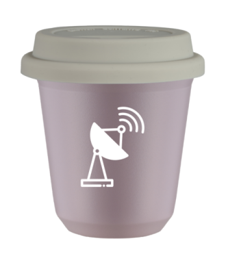 Kubek lawendowy 150 ml, ANTENA (bialy) z pokrywka biala kubek termiczny na kawe | 75,00 zł