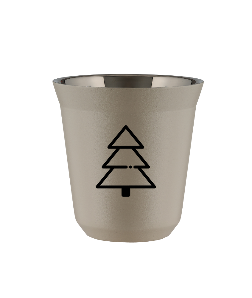 Kubek 150 ml BEŻOWY "Choinka (czarny)"
