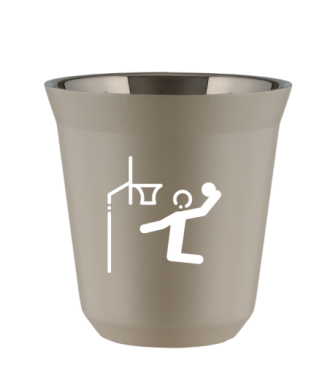 Kubek 150 ml BEŻOWY "Koszykówka (biały)" Kubek 150 ml BEŻOWY "Koszykówka (biały)"