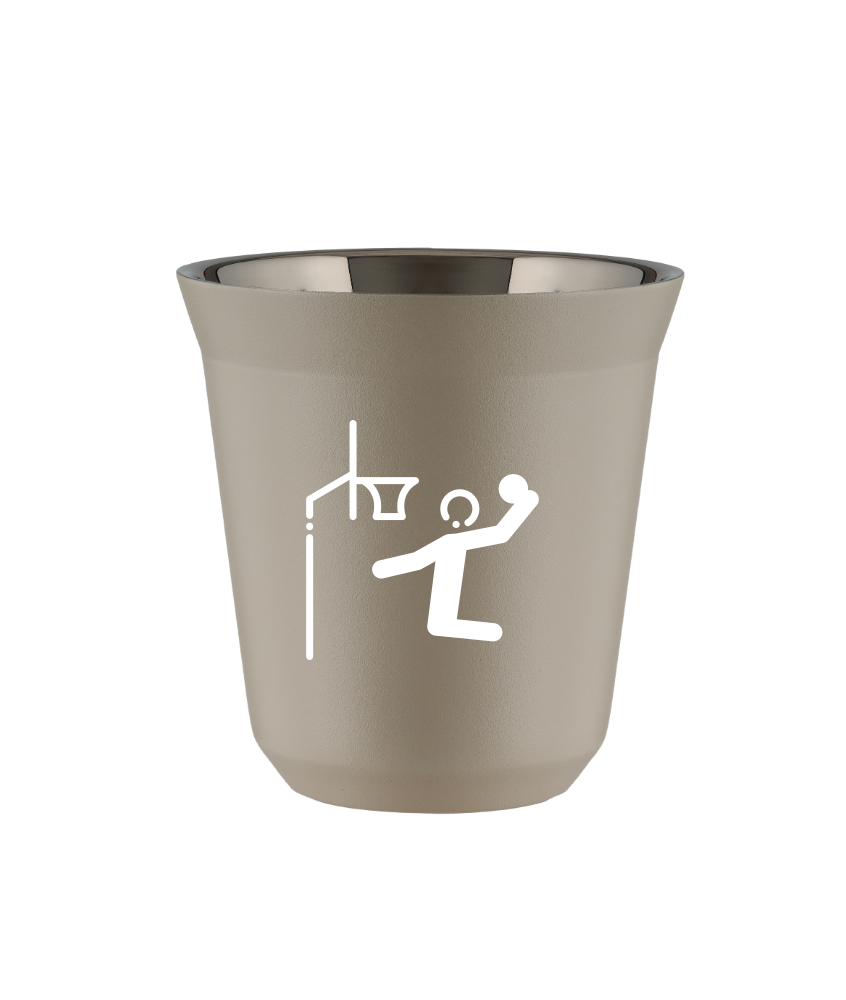 Kubek 150 ml BEŻOWY "Koszykówka (biały)"