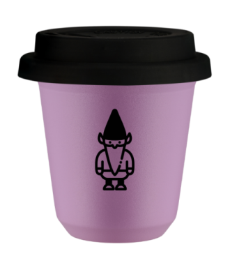Kubek liliowy 150 ml, KRASNAL 2 (czarny) z pokrywka czarna