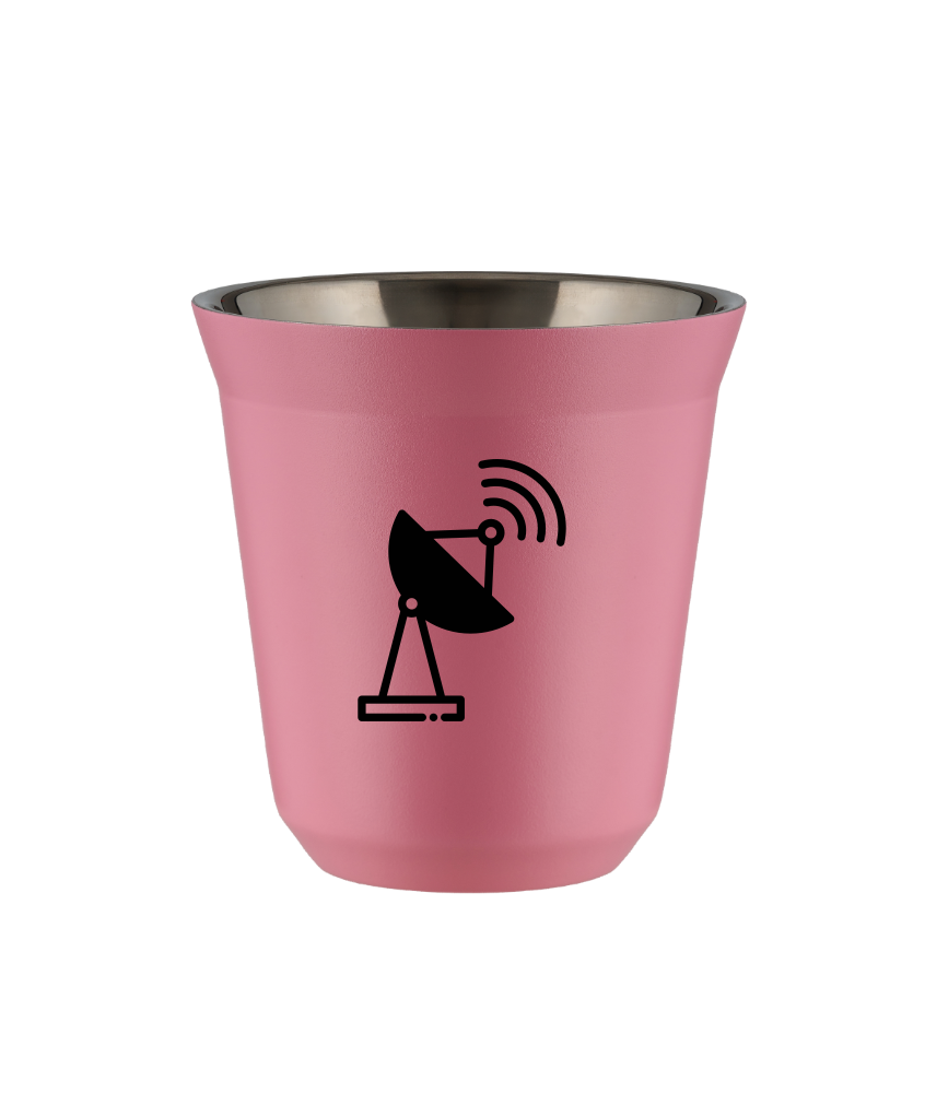 Kubek 150 ml RÓŻOWY "Antena (czarny)"
