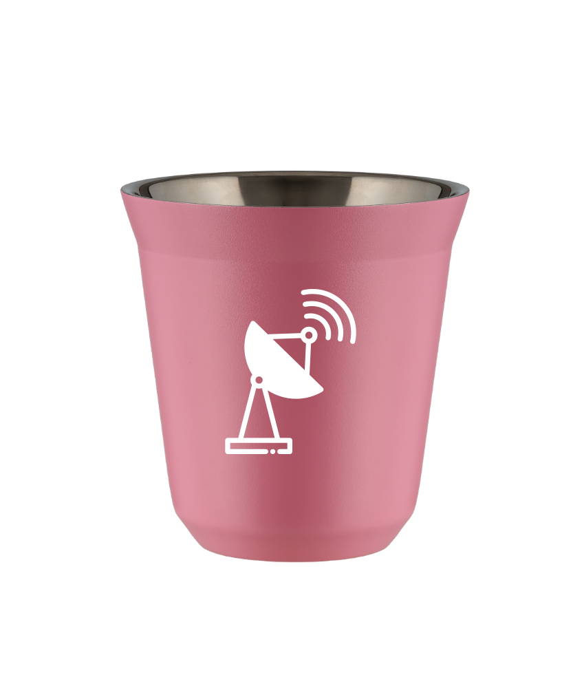 Kubek 150 ml RÓŻOWY "Antena (biały)"