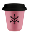 Kubek hot pink 150 ml, SNIEZYNKA z pokrywka czarna kubek termiczny na kawe | 75,00 zł