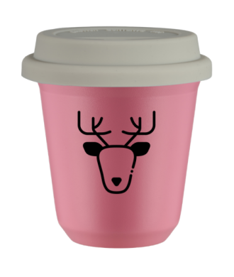 Kubek hot pink 150 ml, RENIFER z pokrywka biala kubek termiczny na kawe | 75,00 zł