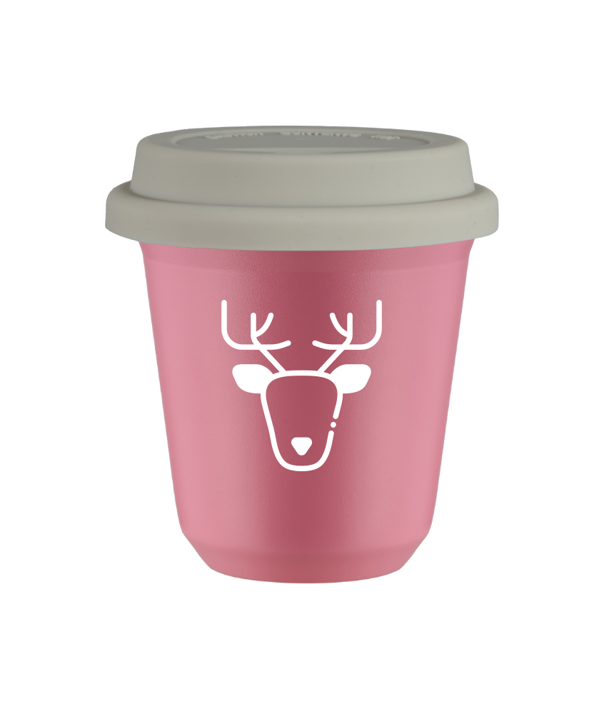 Kubek hot pink 150 ml, RENIFER (bialy) z pokrywka biala kubek termiczny na kawe | 75,00 zł Kubek hot pink 150 ml, RENIFER (bialy) z pokrywka biala kubek termiczny na kawe | 75,00 zł