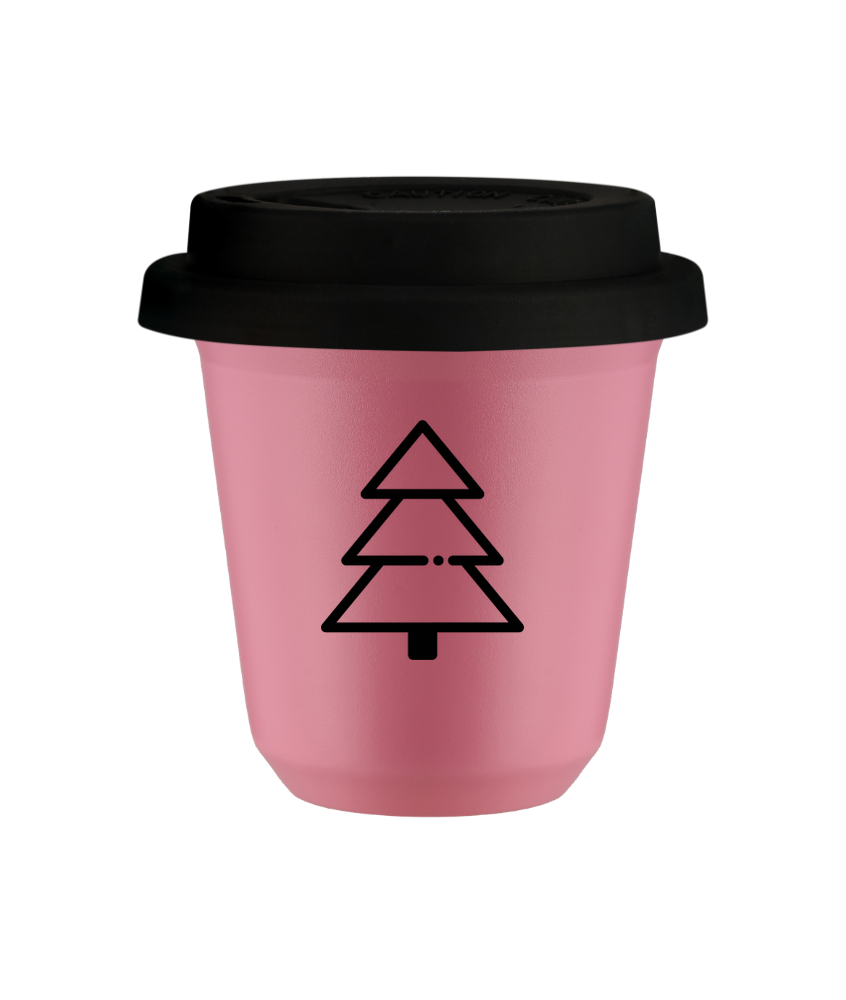 Kubek hot pink 150 ml, CHOINKA z pokrywka czarna kubek termiczny na kawe | 75,00 zł Kubek hot pink 150 ml, CHOINKA z pokrywka czarna kubek termiczny na kawe | 75,00 zł