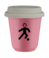Kubek hot pink 150 ml, PILKA NOZNA z pokrywka biala kubek termiczny na kawe | 75,00 zł
