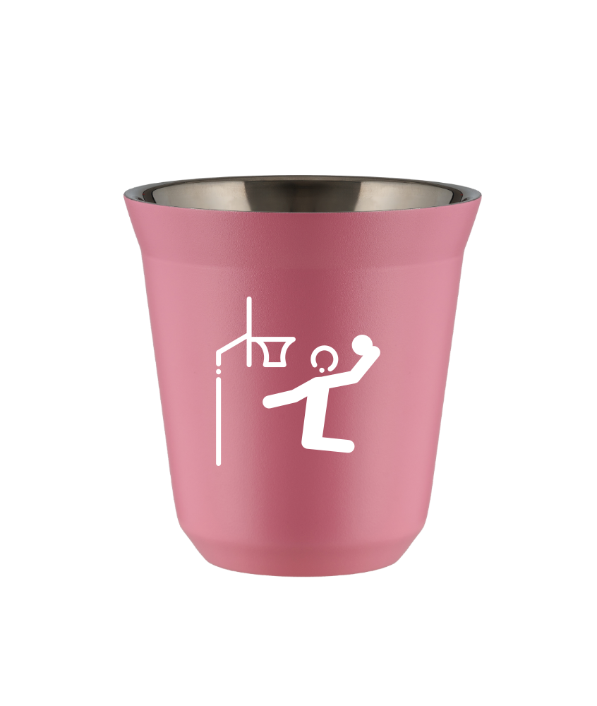 Kubek 150 ml RÓŻOWY "Koszykówka (biały)"