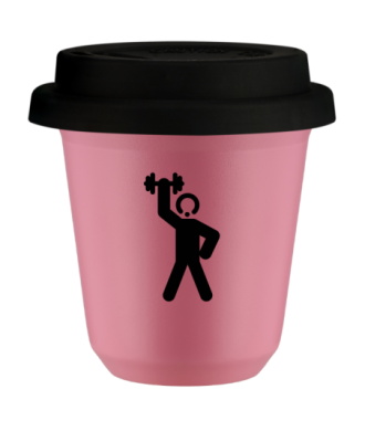 Kubek hot pink 150 ml, SILACZ 2 z pokrywka czarna