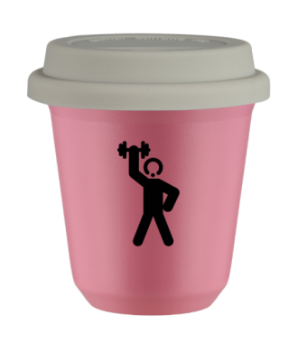 Kubek hot pink 150 ml, SILACZ 2 z pokrywka biala