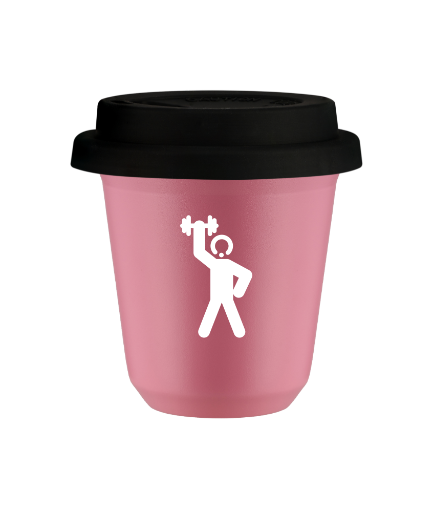 Kubek hot pink 150 ml, SILACZ 2 (bialy) z pokrywka czarna kubek termiczny na kawe | 75,00 zł