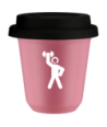 Kubek hot pink 150 ml, SILACZ 2 (bialy) z pokrywka czarna kubek termiczny na kawe | 75,00 zł