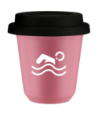Kubek hot pink 150 ml, PLYWAK (bialy) z pokrywka czarna kubek termiczny na kawe | 75,00 zł