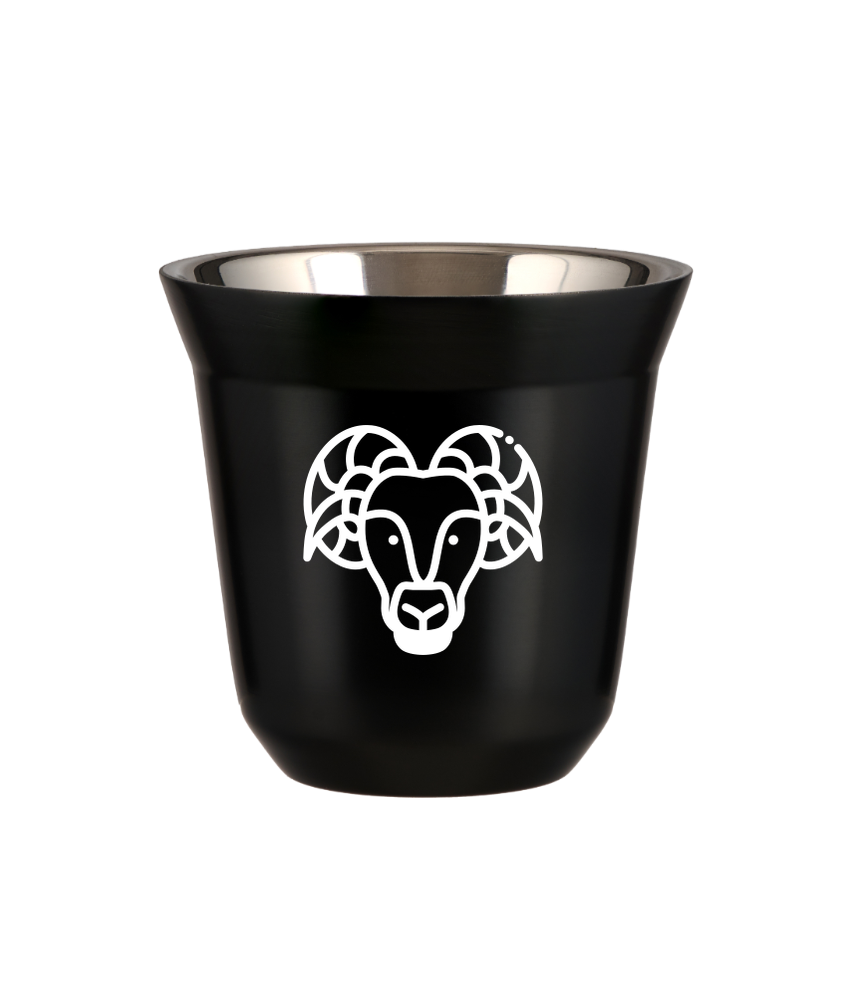 Kubek 240 ml CZARNY "Baran (biały)"
